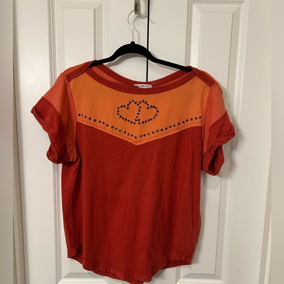 Free People We The Free Mustang Sally Tee Orange - Picture 2 of 4